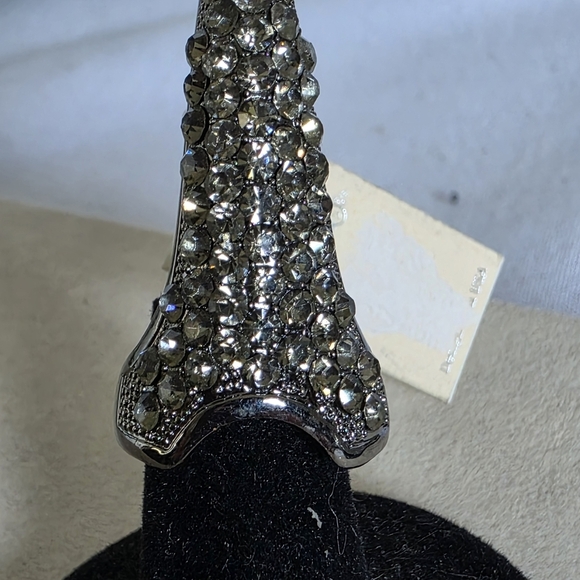 Silver with Rhinestones Claw Midi Ring - Picture 6 of 11